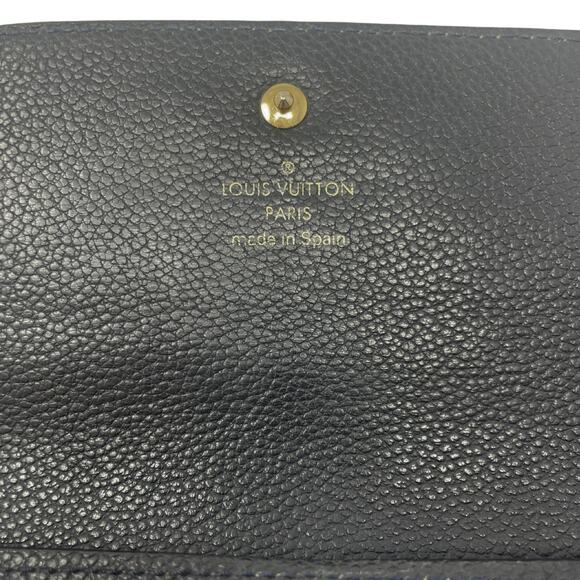 Louis Vuitton Wallet Long Continental LV Empreinte Logo Black Leather Gold Zip - Picture 4 of 7